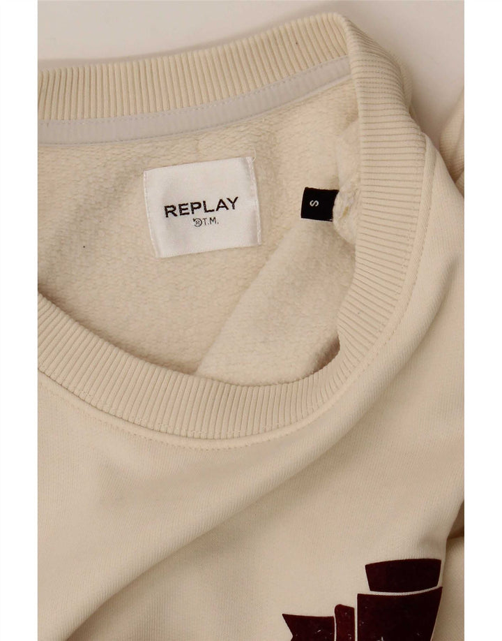 Replay Damen-Sweatshirt in Übergröße, Gr. 10, Größe S, Beige