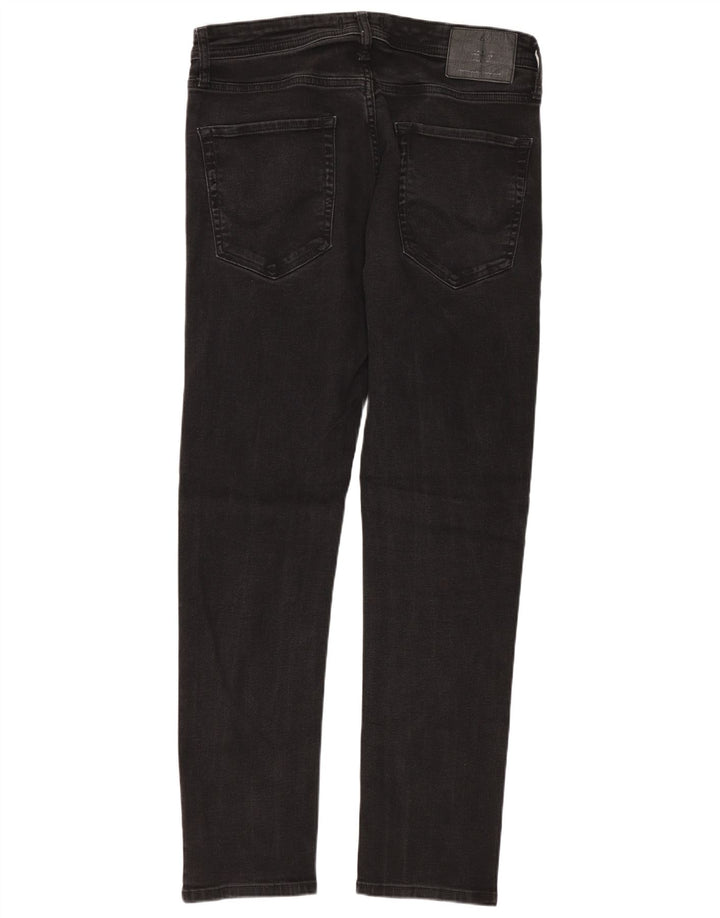 Jack & Jones Herren Slim Jeans W32 L32 Schwarze Baumwolle