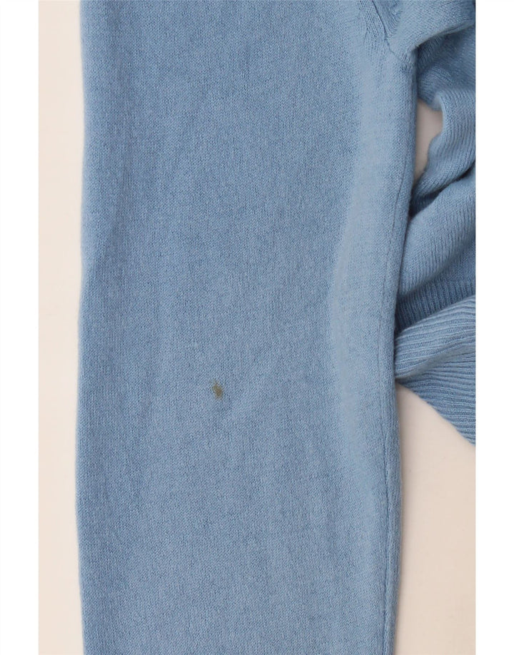 Marks & Spencer Damen-Pullover mit V-Ausschnitt, UK 14, Größe L, Blau, Acryl