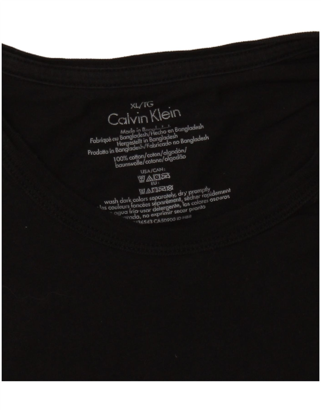 CALVIN KLEIN Herren T-Shirt Top XL Schwarz Baumwolle