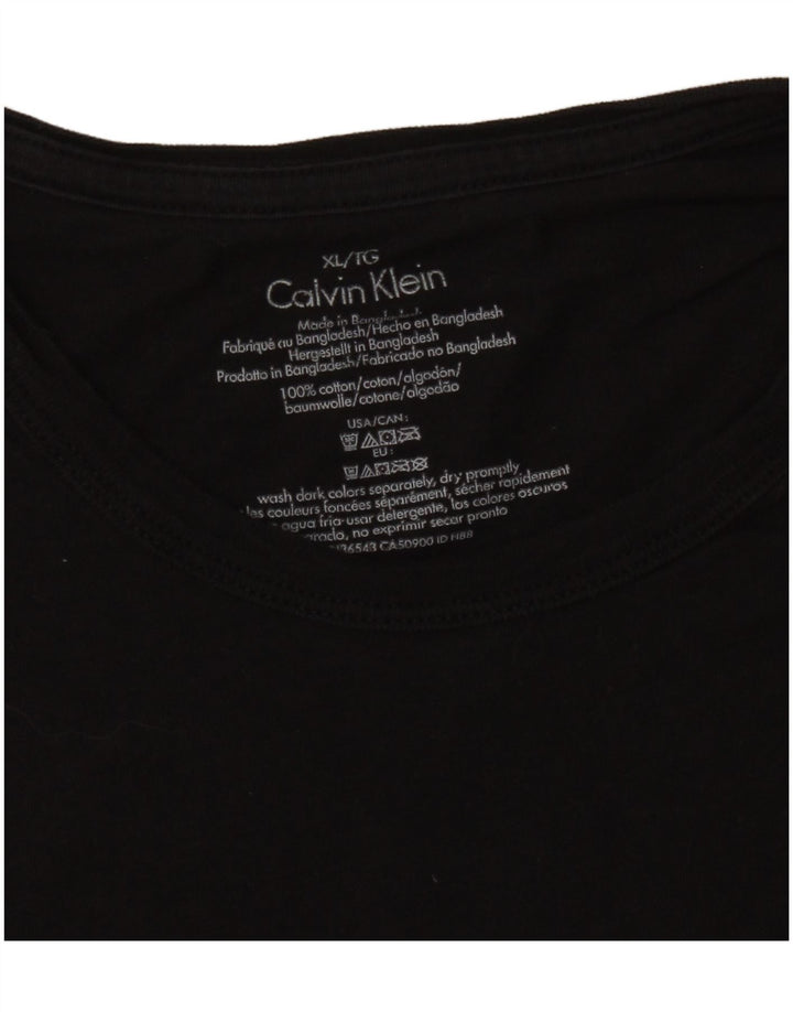CALVIN KLEIN Herren T-Shirt Top XL Schwarz Baumwolle