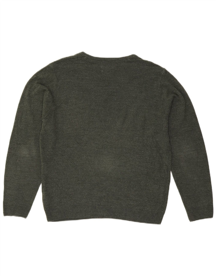 Marks & Spencer Herren-Pullover mit V-Ausschnitt, Größe L, Grün