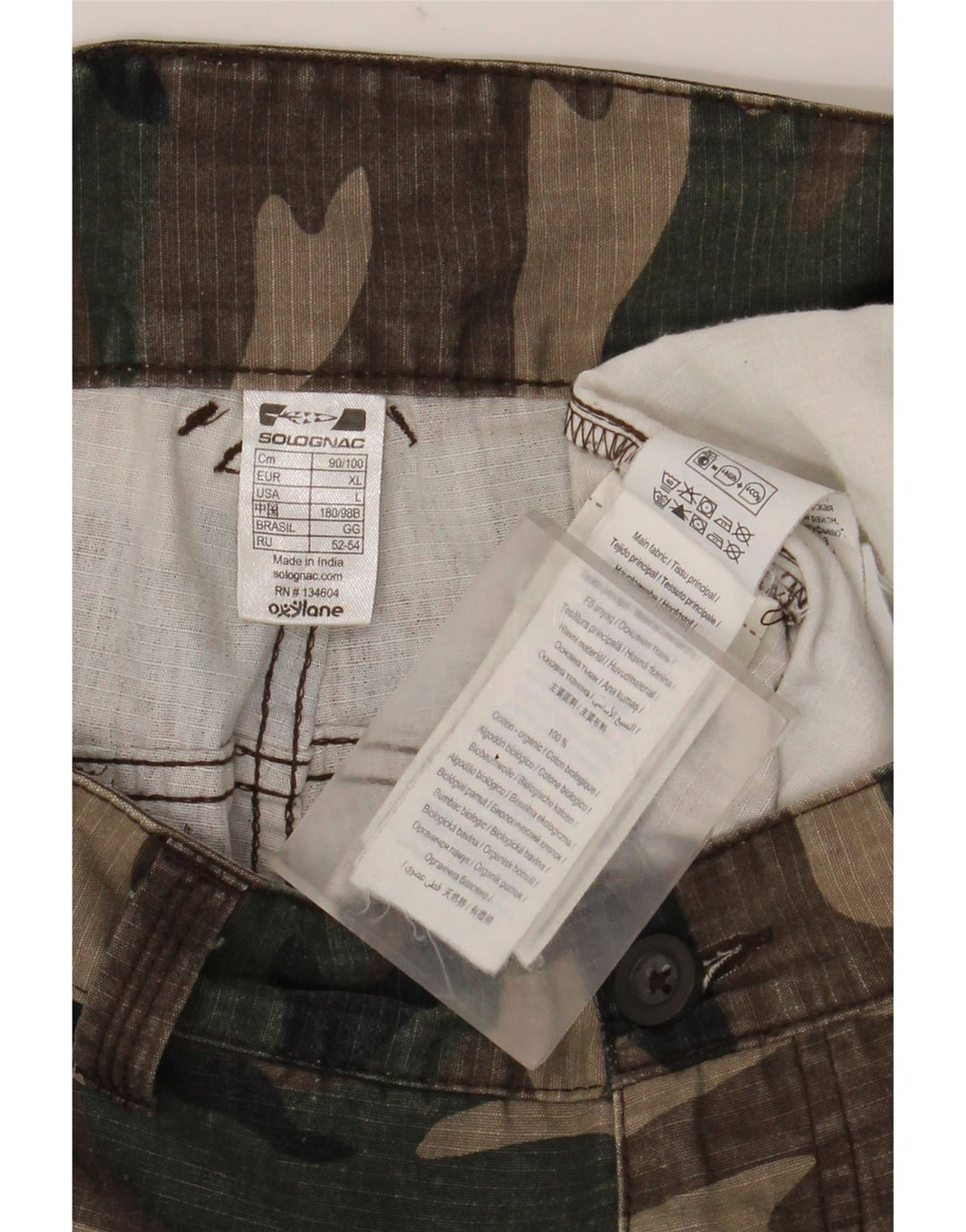 Solognac Herren Cargoshorts XL W38 Braune Baumwolle