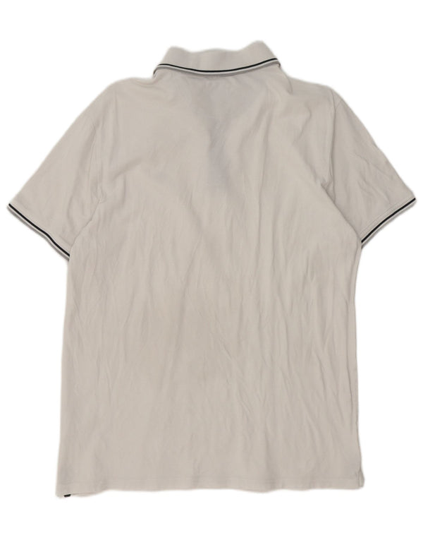Champion Herren Poloshirt XL weiß gestreift aus Baumwolle