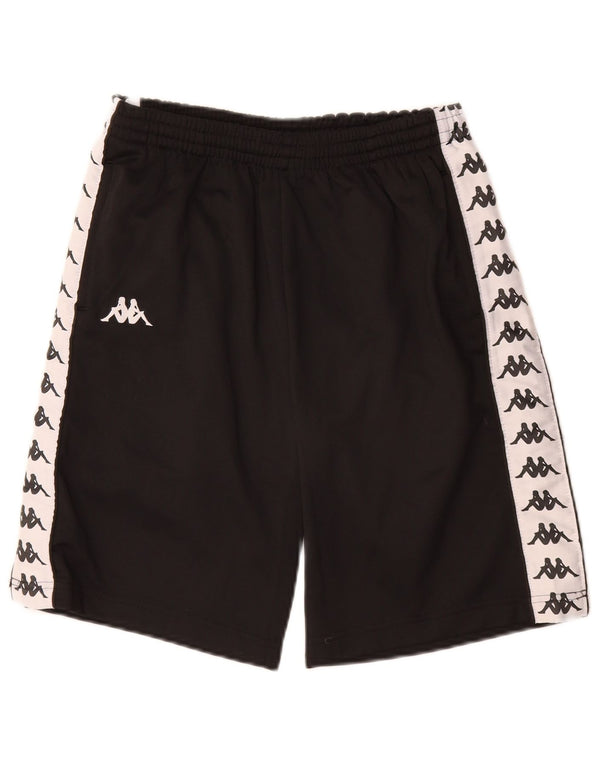 Kappa Grafik-Sportshorts für Jungen, 11–12 Jahre, schwarzes Farbblock-Polyester