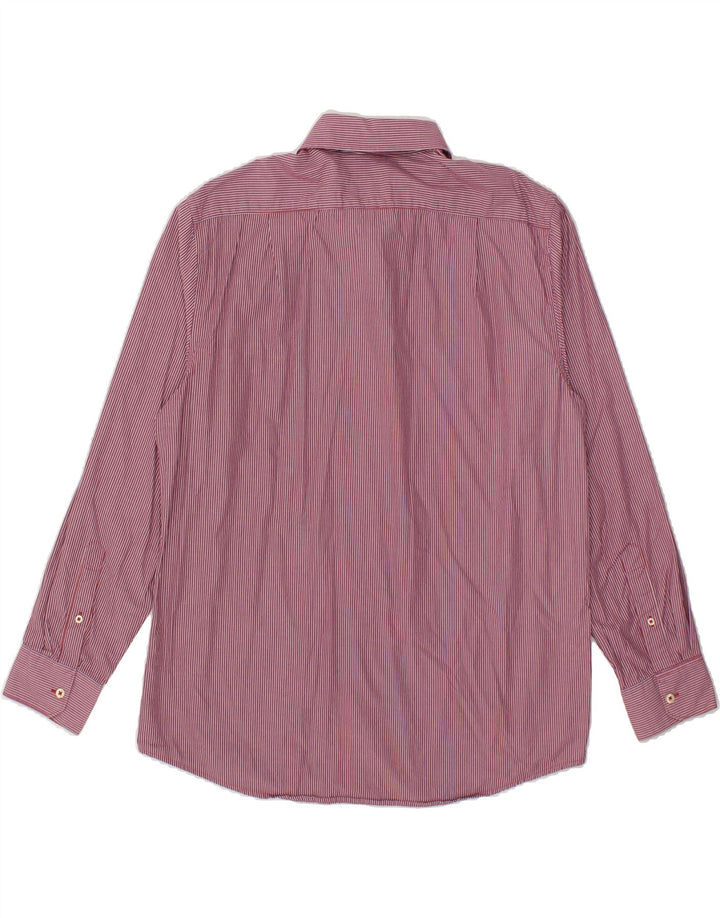 IZOD Mens Slim Fit Shirt Large Red Pinstripe Cotton Vintage Izod and Second-Hand Izod from Messina Hembry 