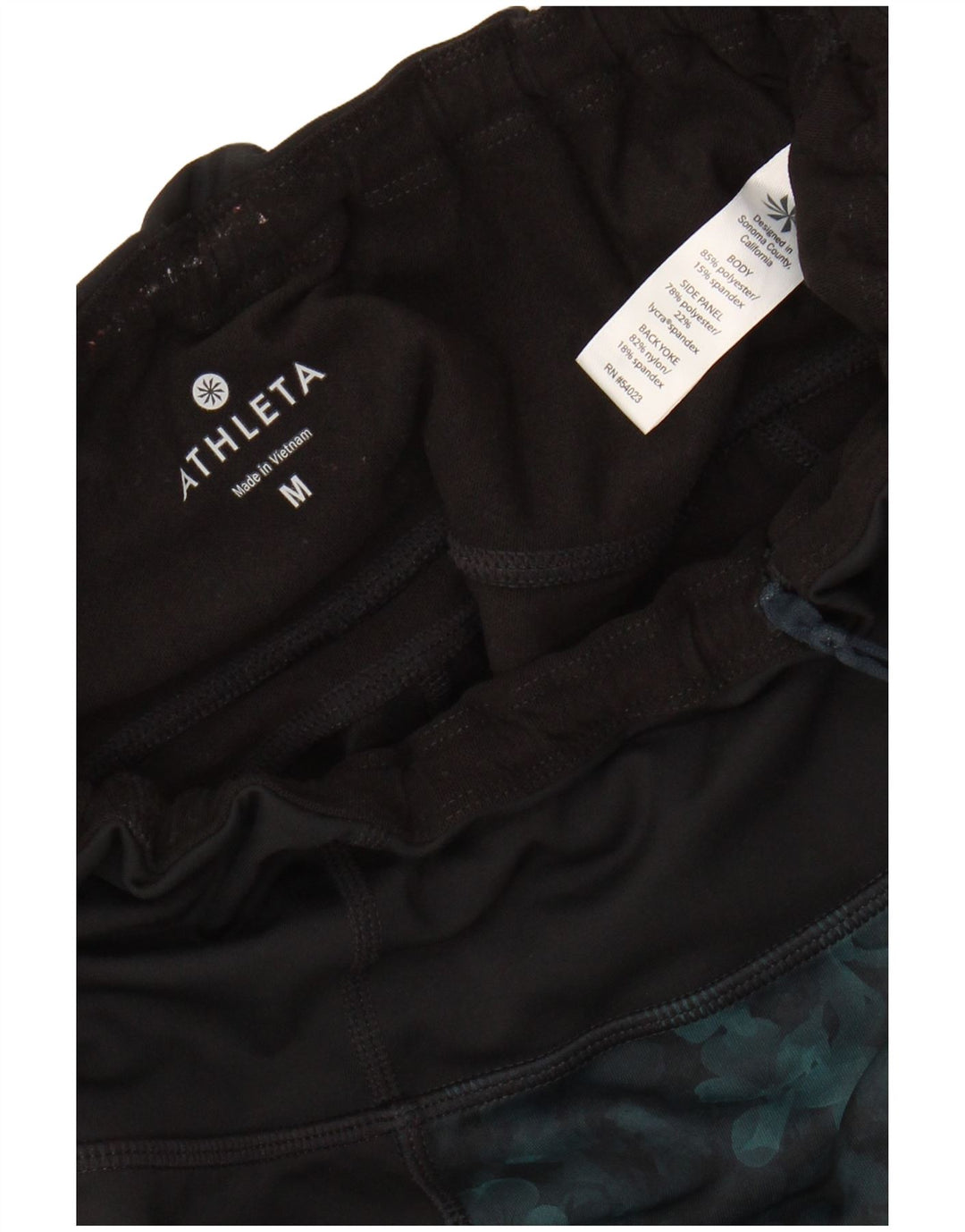 ATHLETA Damen-Leggings UK 12 Mittelschwarzes, geblümtes Polyester
