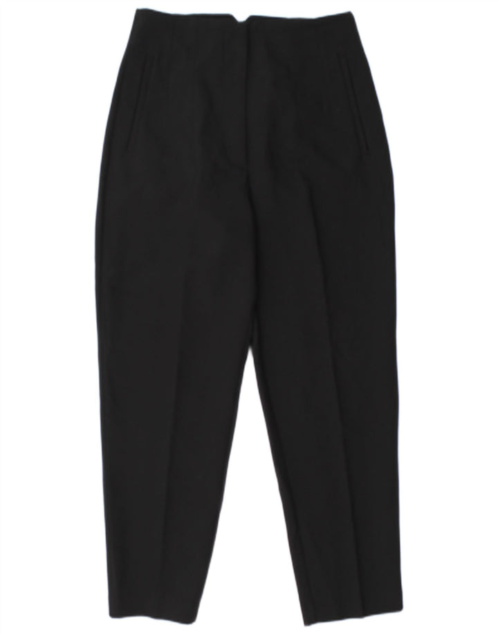 ZARA Damen Tapered Chino Hose Medium W28 L26 Schwarz Polyester