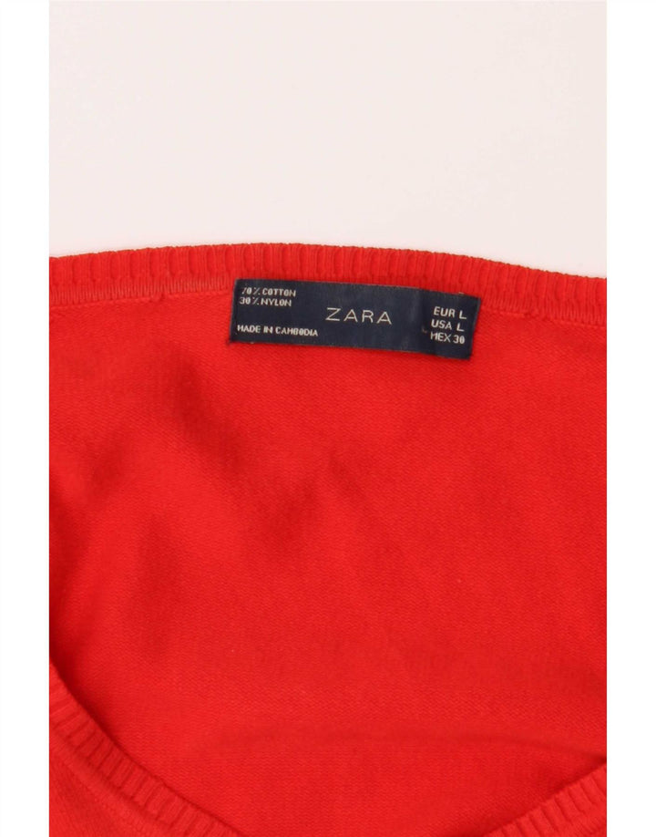 Zara Damen-Cardigan-Pullover UK 14 Large Rot
