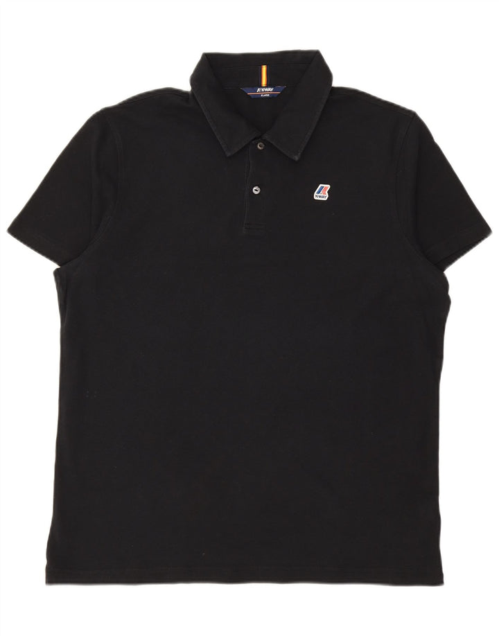 K-WAY Herren-Poloshirt XL, schwarze Baumwolle