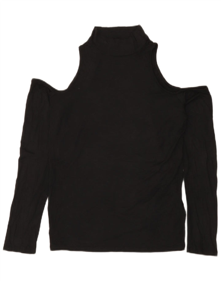 Lipsy Schulterfreies Damen-Blusenoberteil UK 12 Mittelschwarze Viskose