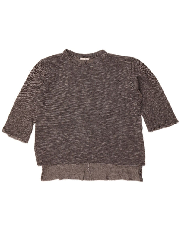 Zara Damen Top 3/4 Ärmel UK 14 Mittelgrau meliert