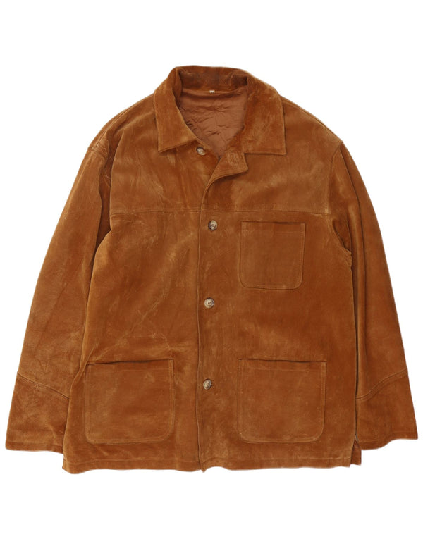 Vintage Herren Wildlederjacke UK 44 2XL Braunes Leder