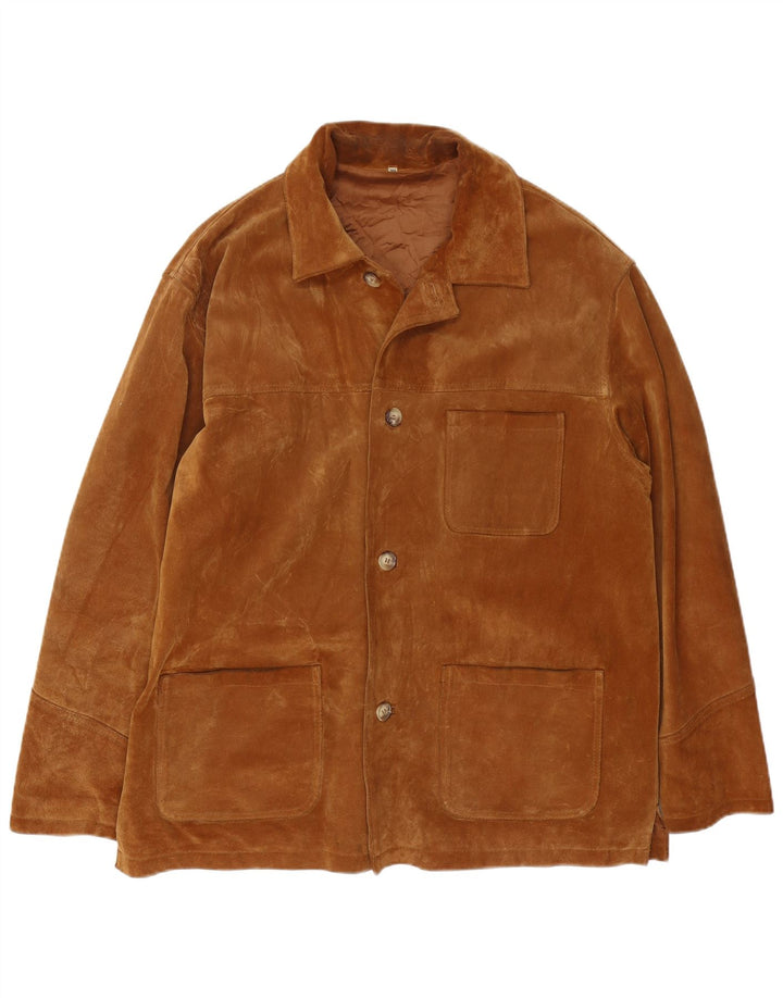 Vintage Herren Wildlederjacke UK 44 2XL Braunes Leder