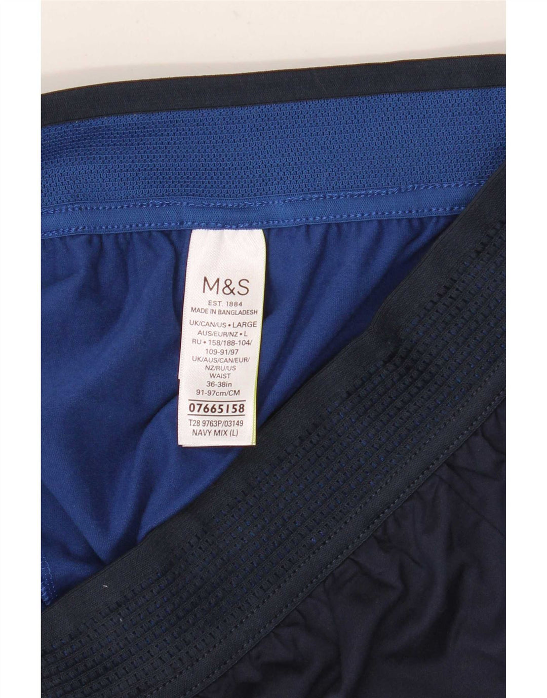 Marks & Spencer Herren-Sportshorts, groß, marineblau, Polyester