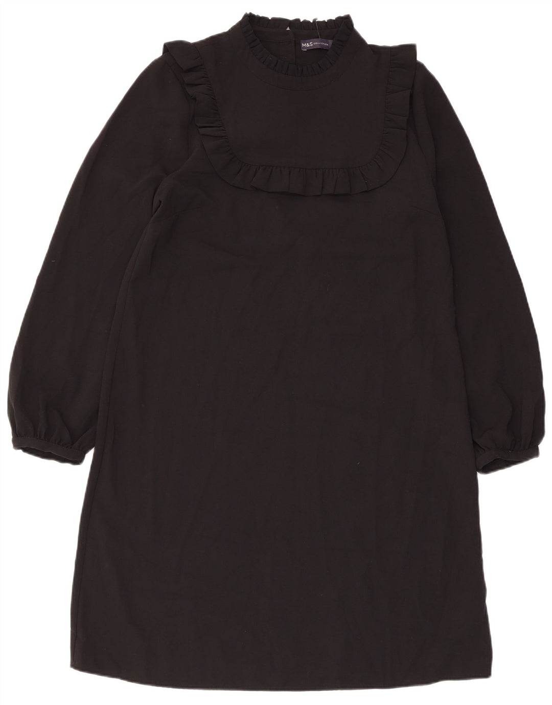 Marks & Spencer Damen Langarm-Etuikleid UK 12 Medium Schwarz