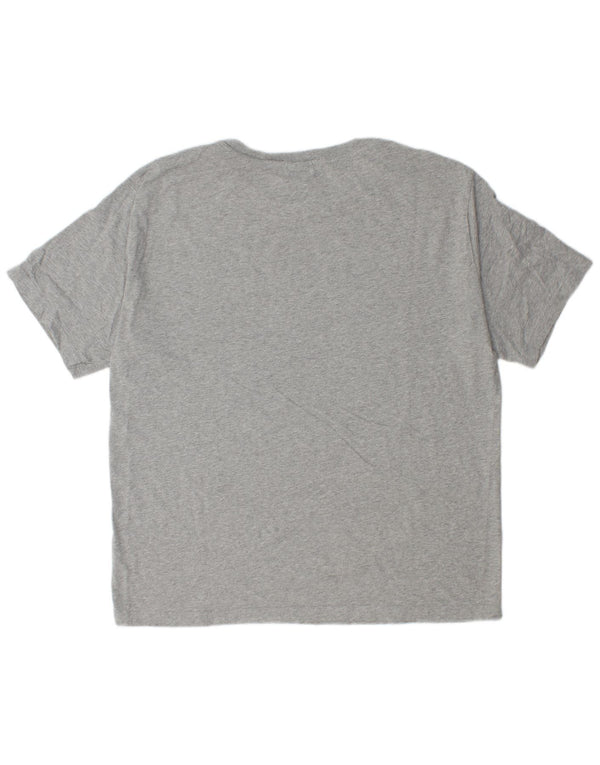 North Sails Herren-T-Shirt-Oberteil XL aus grau gefleckter Baumwolle