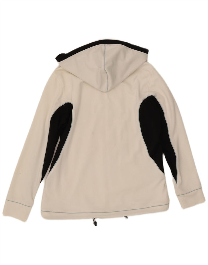 Asics Damen-Trainingsanzug mit Kapuze, Top-Jacke, UK 16, Größe L, Weiß, Farbblock
