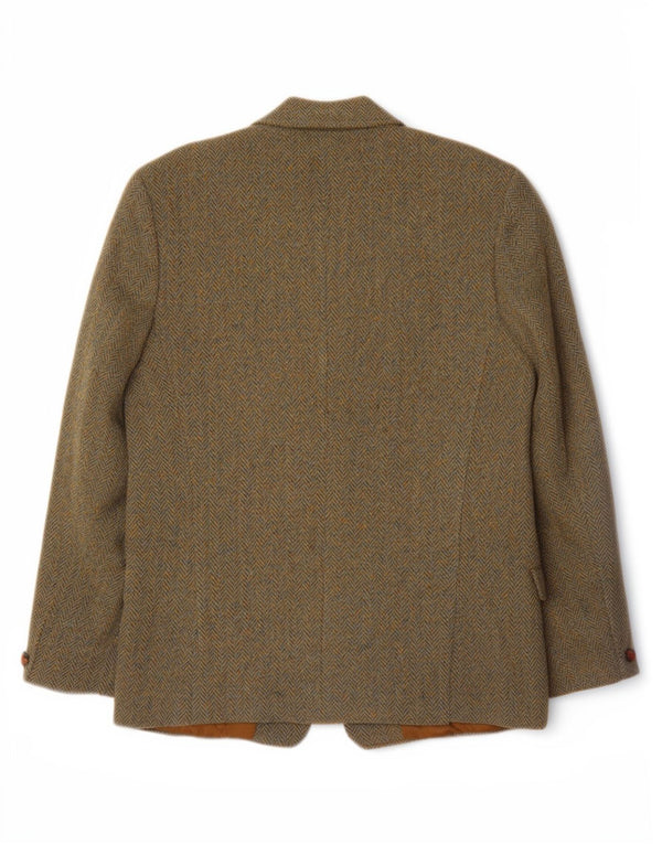 Dunn &Co Herren Harris Tweed UK 40 Large Brown Herringbone Wool Classic