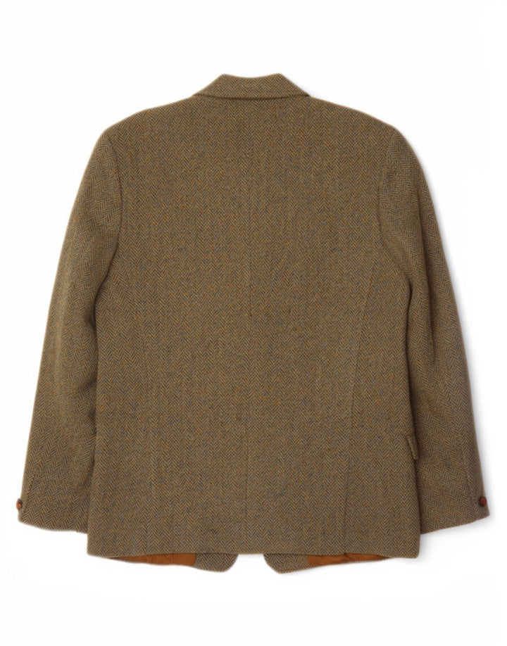 Dunn &Co Herren Harris Tweed UK 40 Large Brown Herringbone Wool Classic