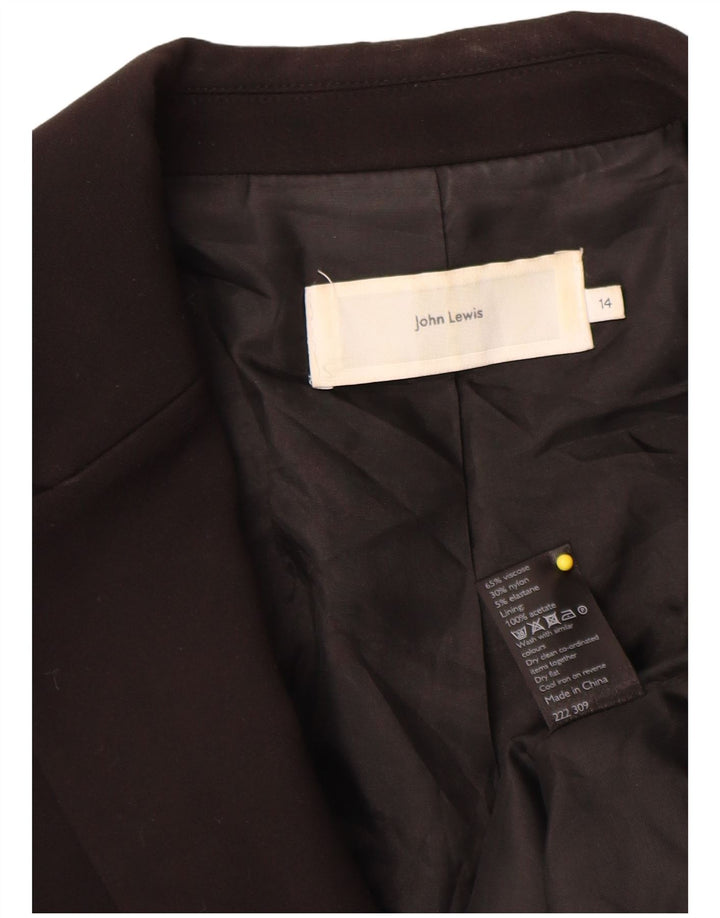 John Lewis Damen 2-Knopf-Blazerjacke UK 14 Mittelschwarze Viskose