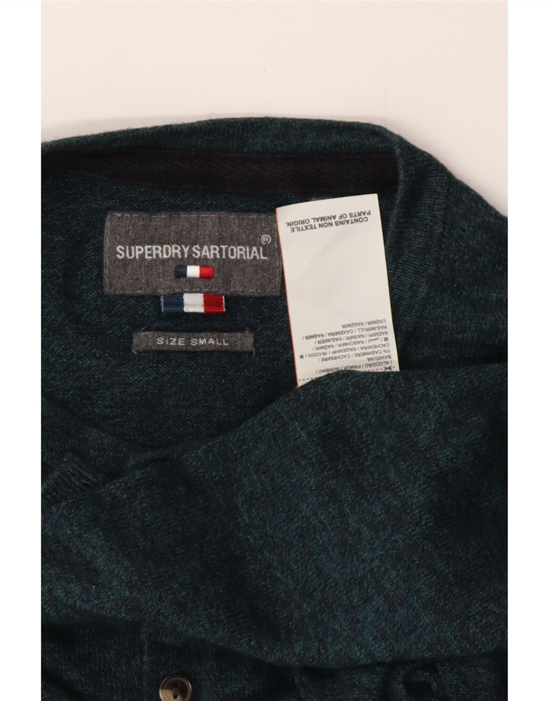 SUPERDRY Herren-Pullover mit Rundhalsausschnitt, klein, blau meliert, Baumwolle