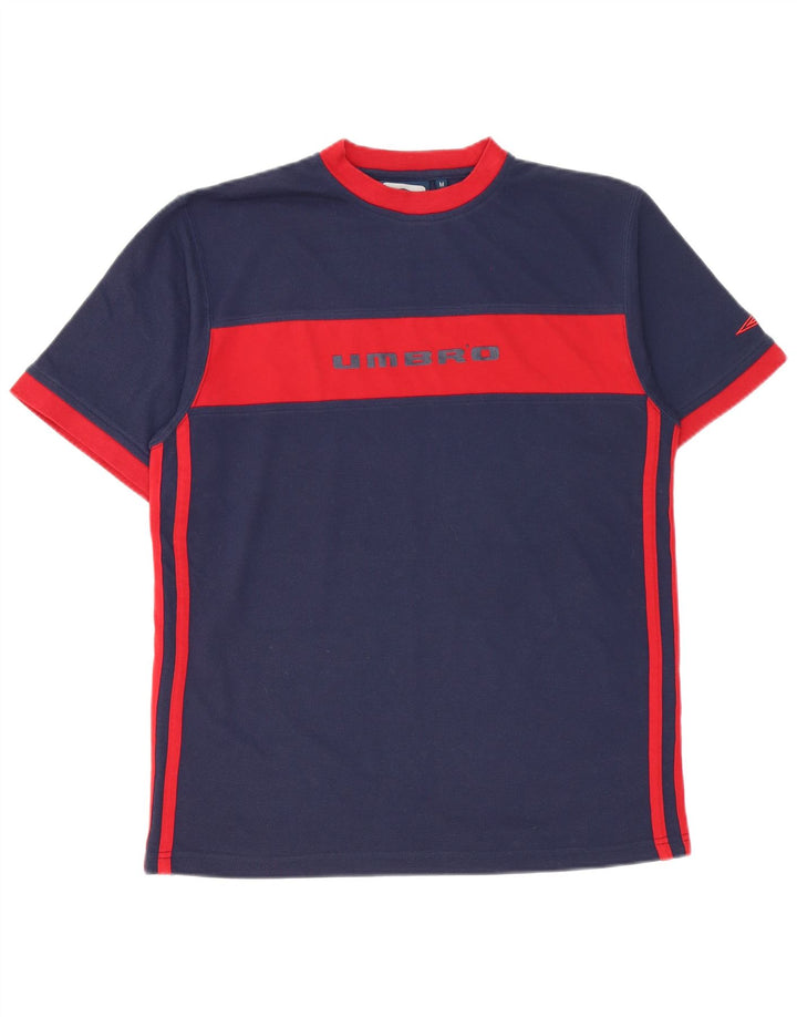 Umbro Herren-Grafik-T-Shirt-Oberteil Mittelmarineblaues Colourblock-Polyester
