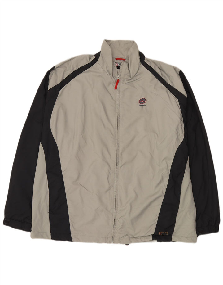 Lotto Herren-Trainingsanzugoberteil, Jacke, 3XL, graues Colourblock-Polyester