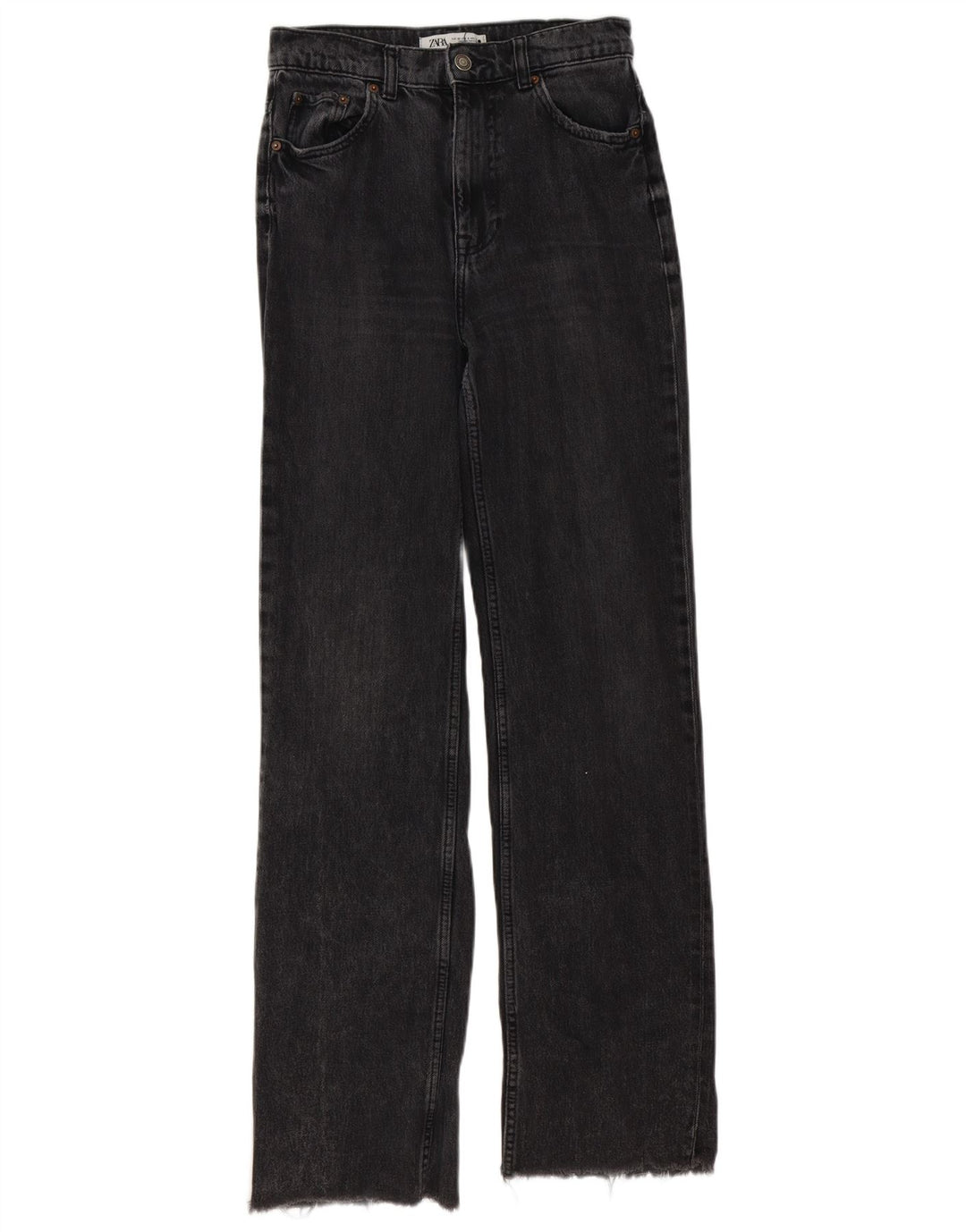 Zara Damen Straight Jeans EU 36 Small W26 L33 Graue Baumwolle