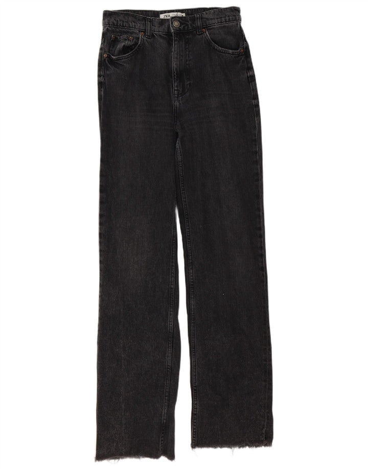 Zara Damen Straight Jeans EU 36 Small W26 L33 Graue Baumwolle