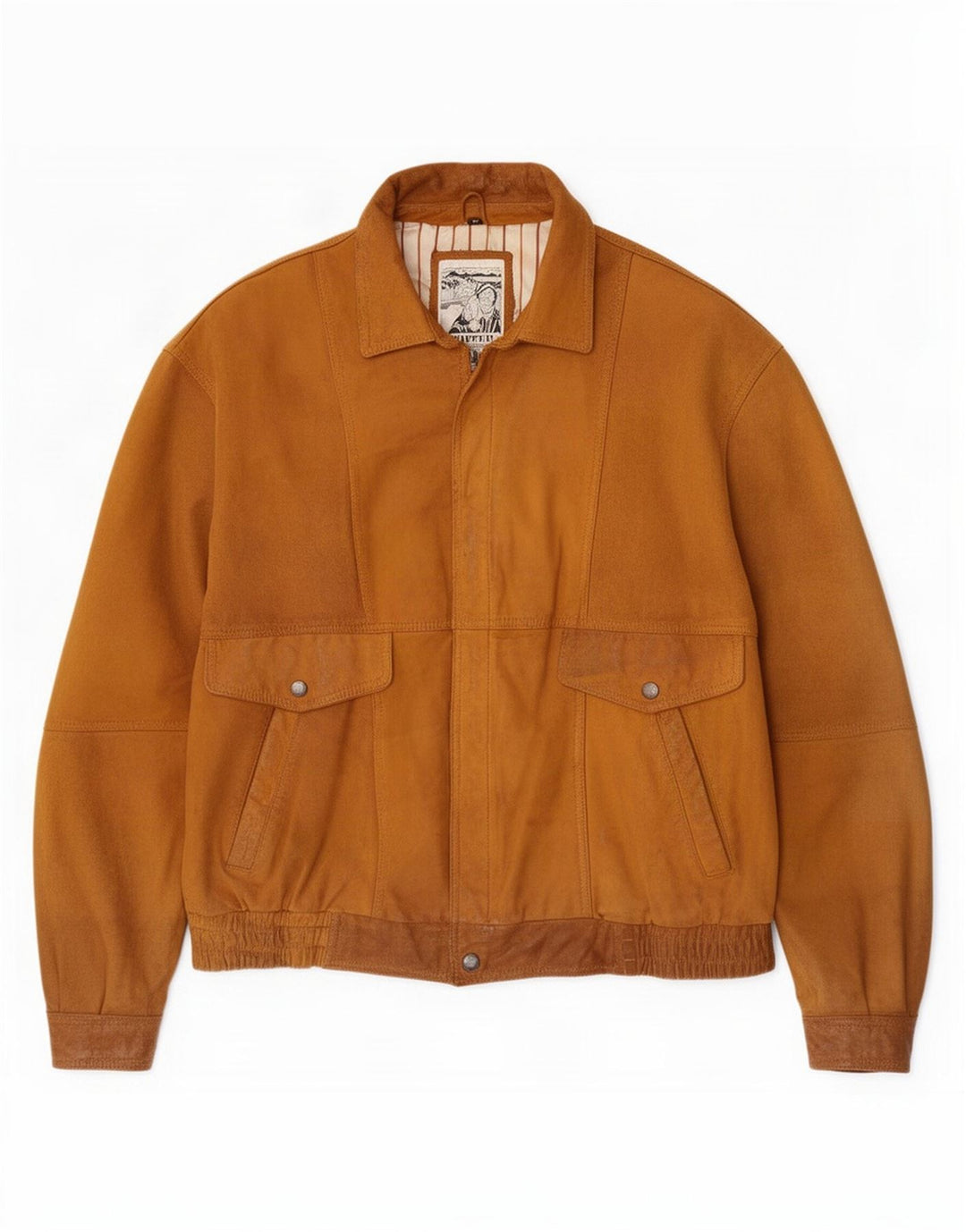 Trapper Herren Bomber-Wildlederjacke IT 50 großes braunes Leder