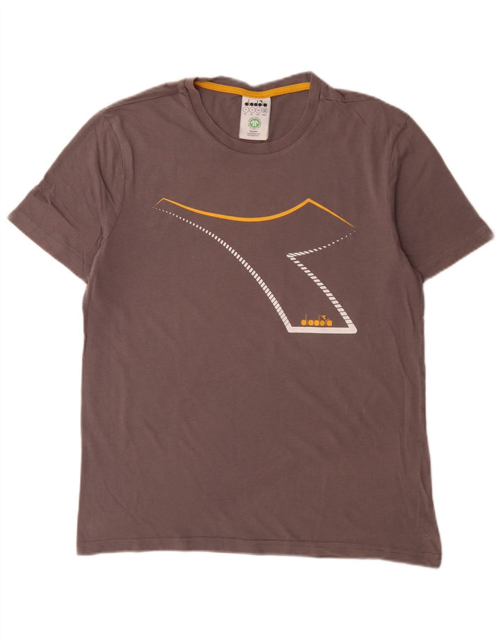 Diadora Herren-T-Shirt mit Grafik, Größe S, Grau, Baumwolle