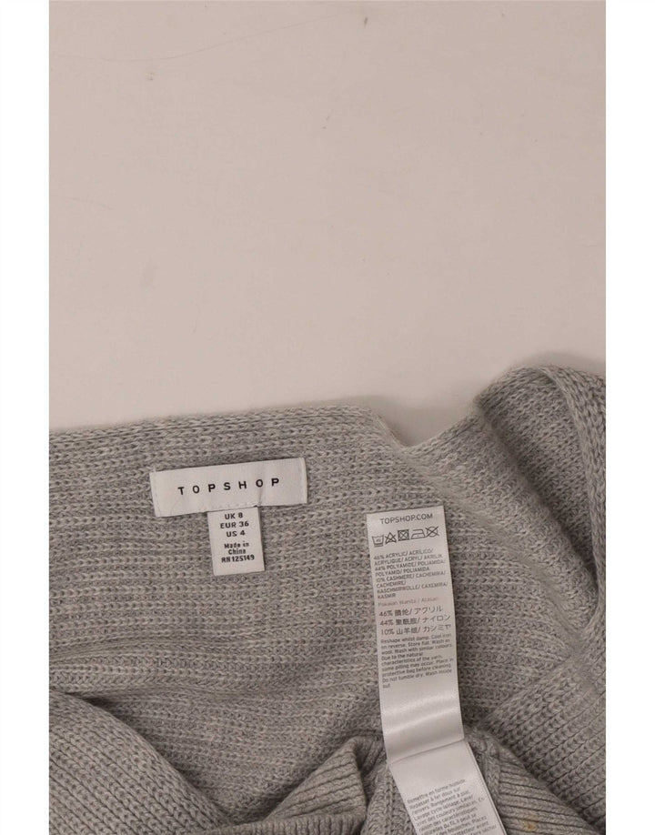 Topshop Damen Top Langarm UK 8 Small Graues Acryl