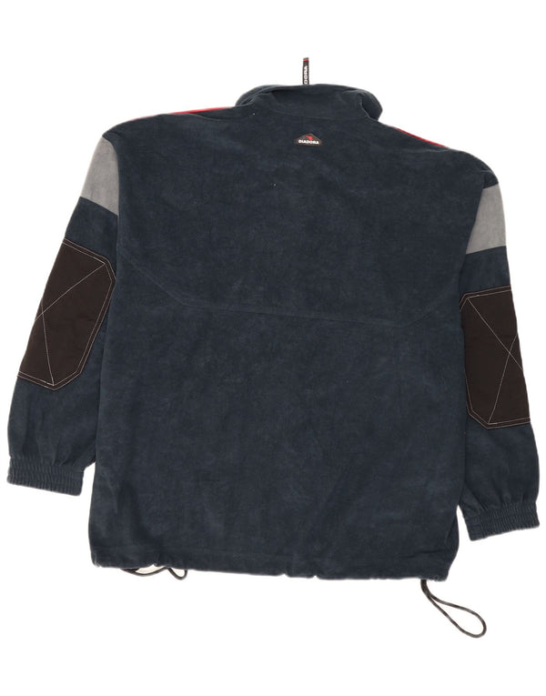 Diadora Herren-Trainingsanzug-Top-Jacke, UK 42, Größe L, Marineblau, Farbblock