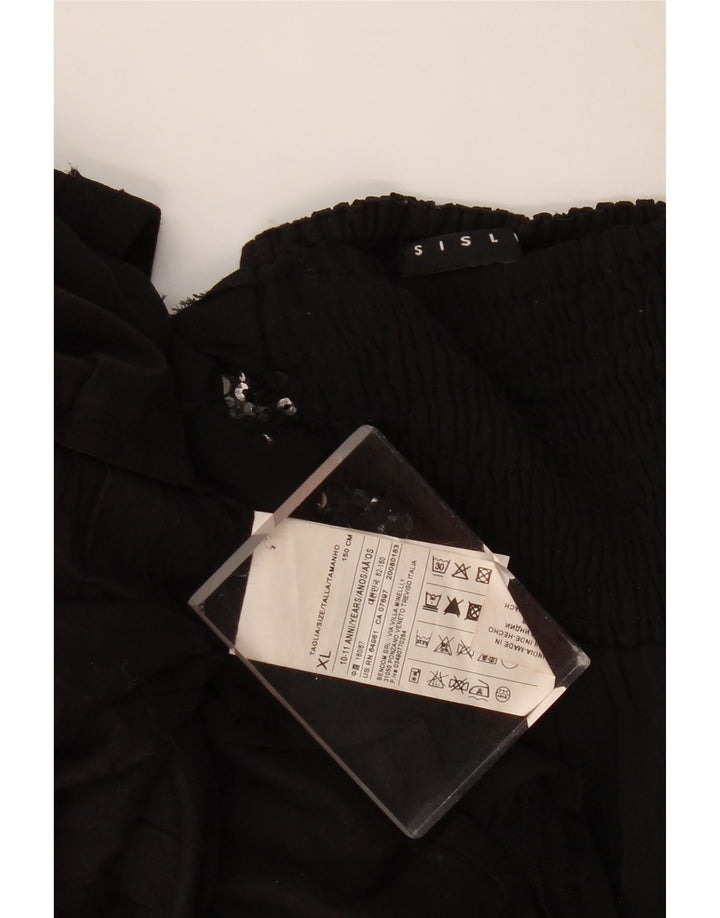 Sisley A-Linien-Rock für Mädchen, 10–11 Jahre, W28, XL, Schwarz, Polyester