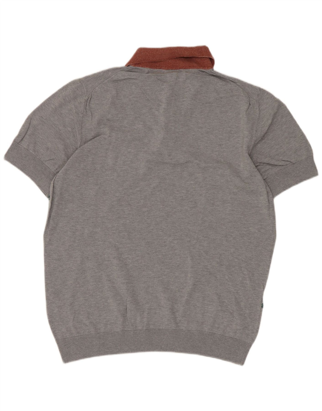 Hugo Boss Herren Kurzarm-Polo-Pullover mit Chevronmuster in Mittelgrau