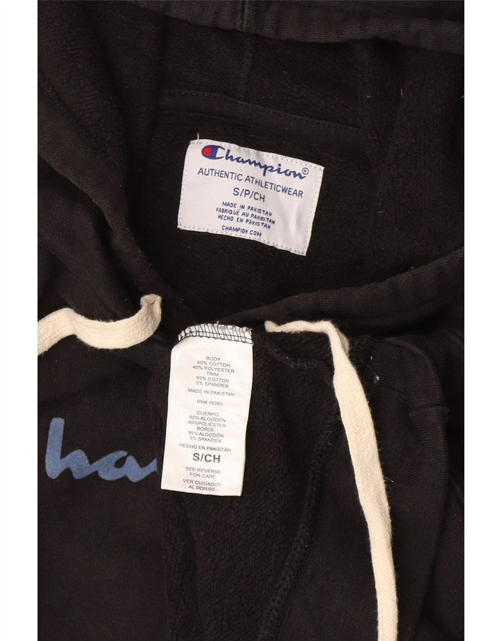 CHAMPION Herren-Kapuzenpullover mit Grafik, Größe S, schwarze Baumwolle