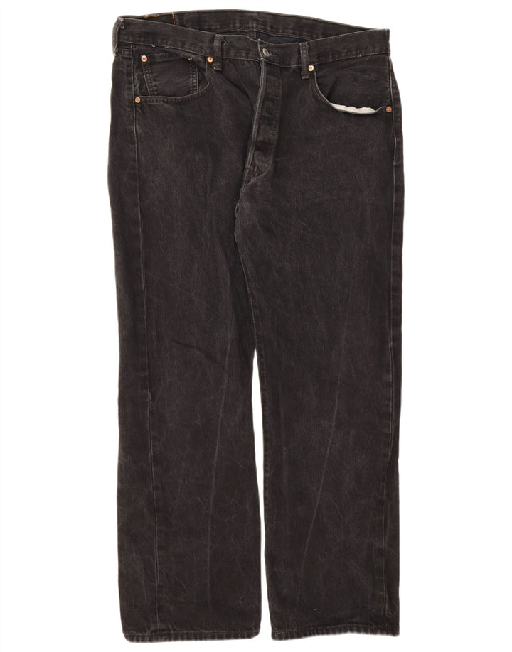 Levi's Herren 501 Straight Jeans W38 L30 schwarze Baumwolle