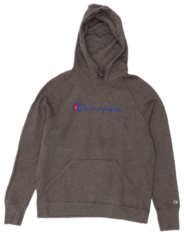 Champion Damen Graphic Hoodie Pullover UK 14 Mittelgrau