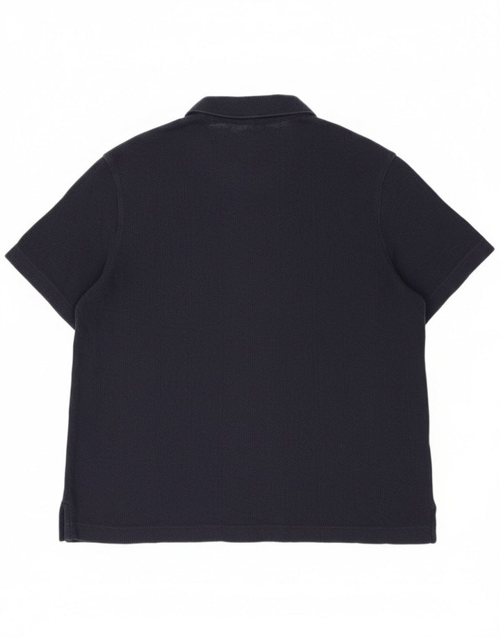 Marks & Spencer Herren Kurzarmhemd 2XL Marineblau Baumwolle