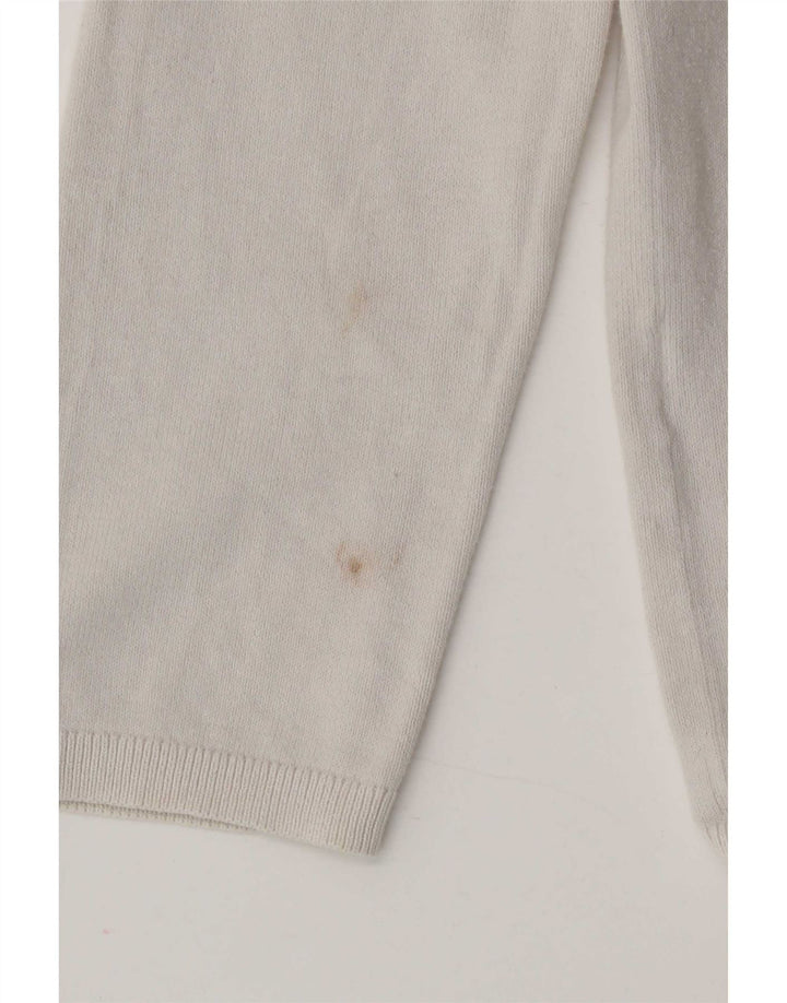 Tommy Hilfiger Damen Pullover mit V-Ausschnitt, UK 14, Mittelweiß