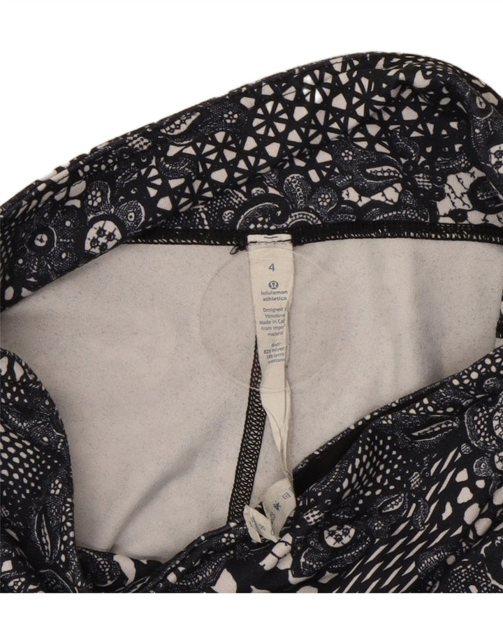 Lululemon Capri-Leggings für Damen, US 4, Größe S, schwarz, geblümt, Polyester