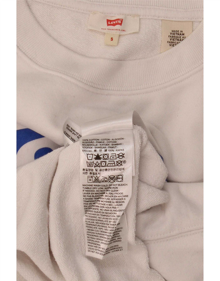 Levi's Damen-Sweatshirt mit übergroßem Crop-Grafikmotiv, Gr. 10, Größe S, Weiß