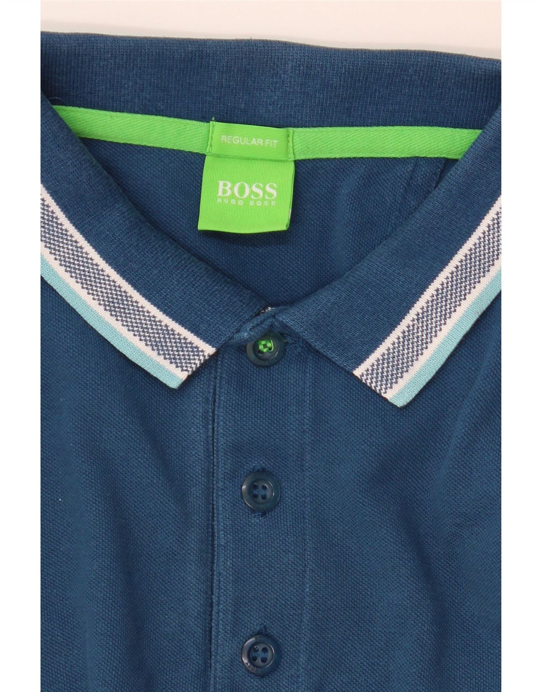 HUGO BOSS Herren Langarm-Poloshirt mit normaler Passform, klein, Blau