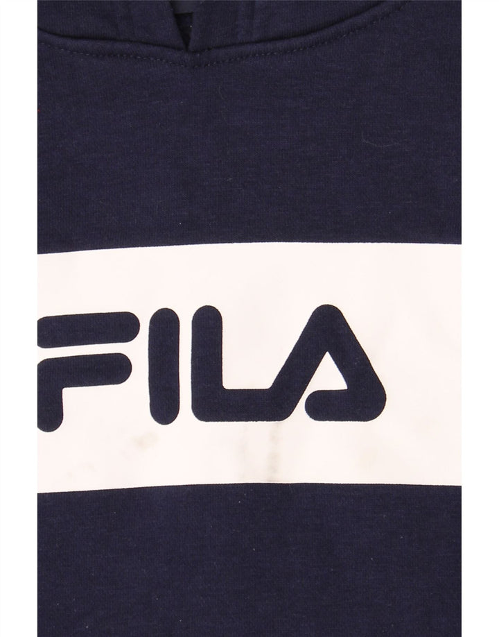 FILA Womens Oversized Hoodie Jumper UK 14 Medium Multicoloured Colourblock Vintage Fila and Second-Hand Fila from Messina Hembry 