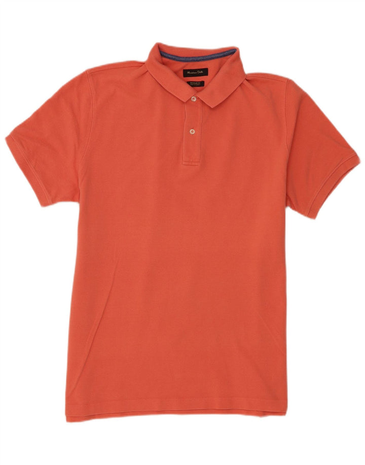 Massimo Dutti Herren Poloshirt mit normaler Passform, XL, Orange