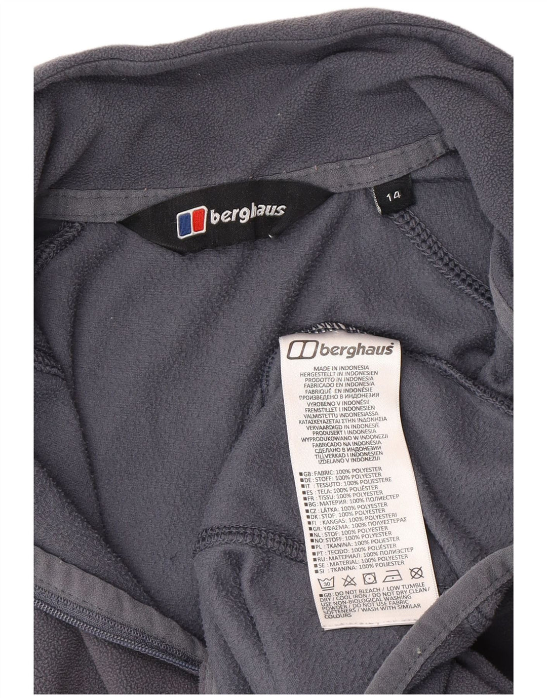 Berghaus Damen-Fleecepullover mit Reißverschluss am Hals, UK 14, Größe L, Grau, Polyester