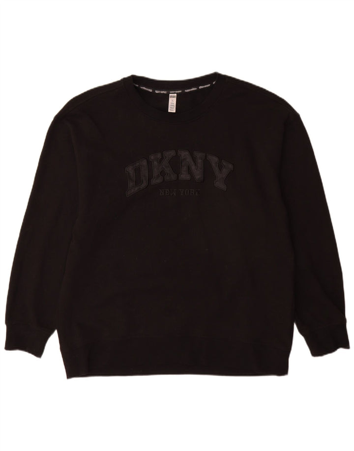 Dkny Herren-Sweatshirt mit Grafik, groß, aus schwarzer Baumwolle