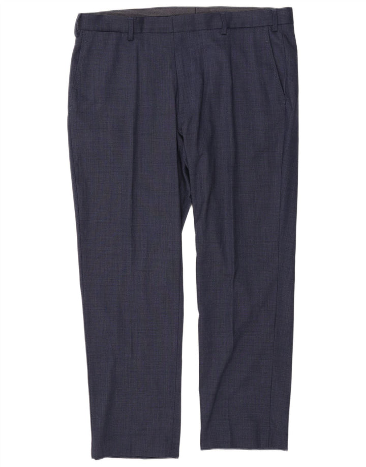 Marks & Spencer Herren-Anzughose in normaler Passform, W38, L29, blaue Wolle