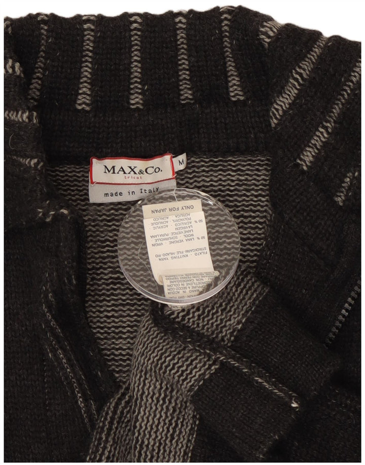 MAX & CO. Damen-Cardigan-Pullover UK 14 Mittelschwarze Wolle
